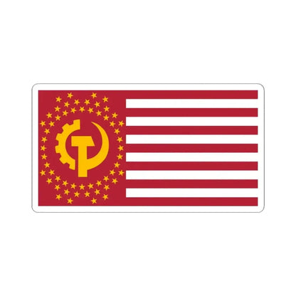 Flag of the Communist States of America (United States) STICKER Vinyl Kiss-Cut Decal 3 Inch White - The Sticker Space