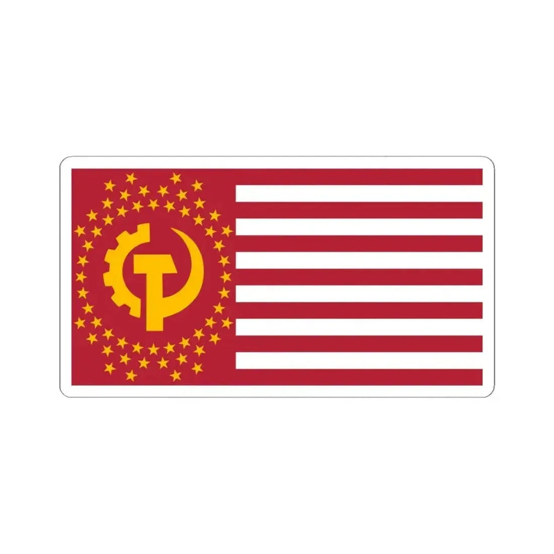 Flag of the Communist States of America (United States) STICKER Vinyl Kiss-Cut Decal 4 Inch White - The Sticker Space
