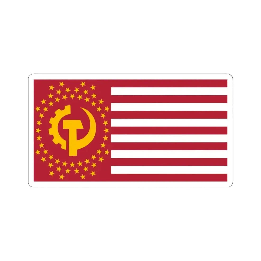 Flag of the Communist States of America (United States) STICKER Vinyl Kiss-Cut Decal 6 Inch White - The Sticker Space
