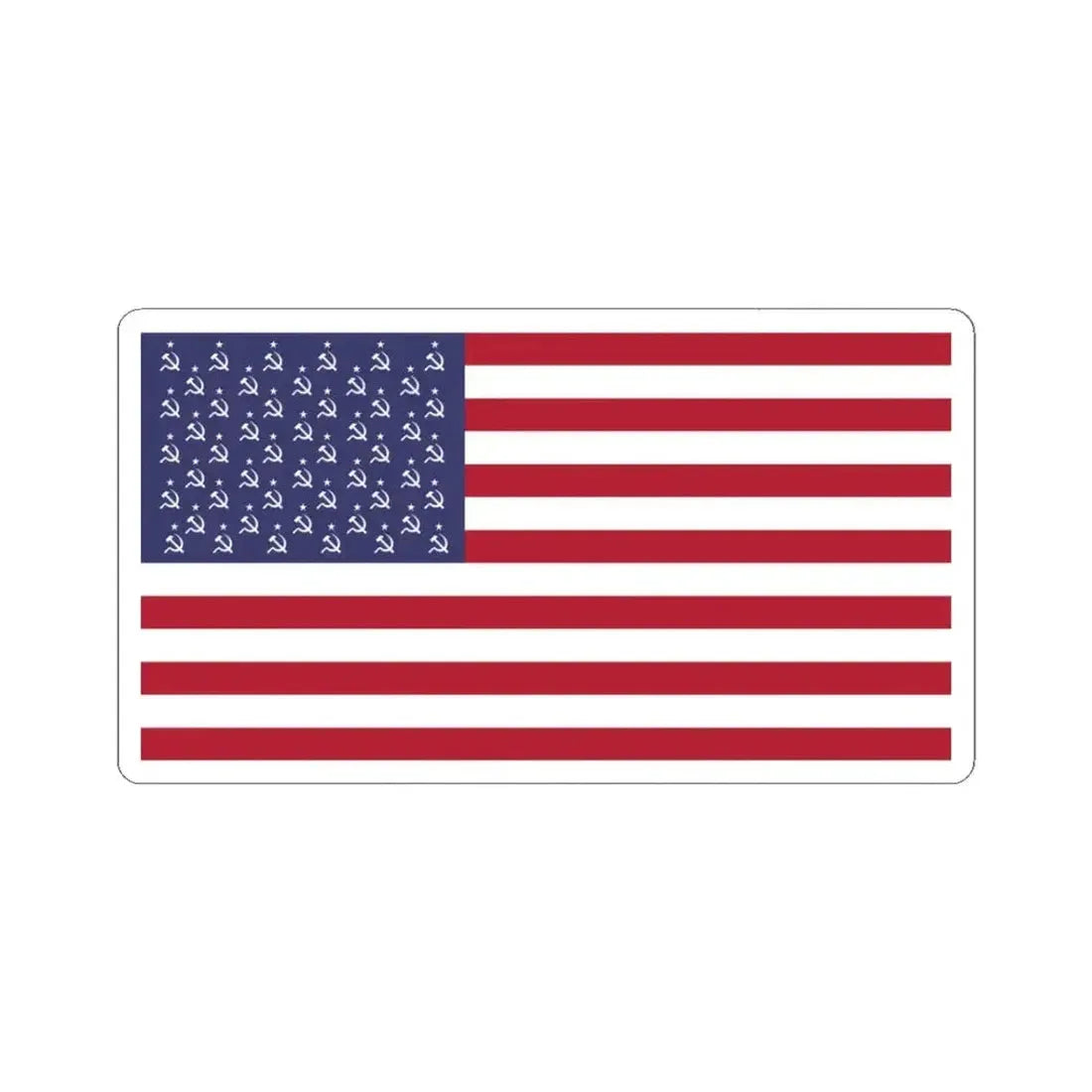 Flag of the Communist United States (United States) STICKER Vinyl Kiss-Cut Decal 3 Inch White - The Sticker Space