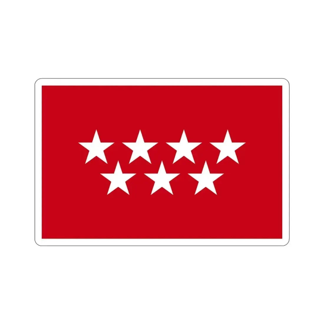 Flag of the Community of Madrid Spain STICKER Vinyl Die-Cut Decal 3 Inch - The Sticker Space