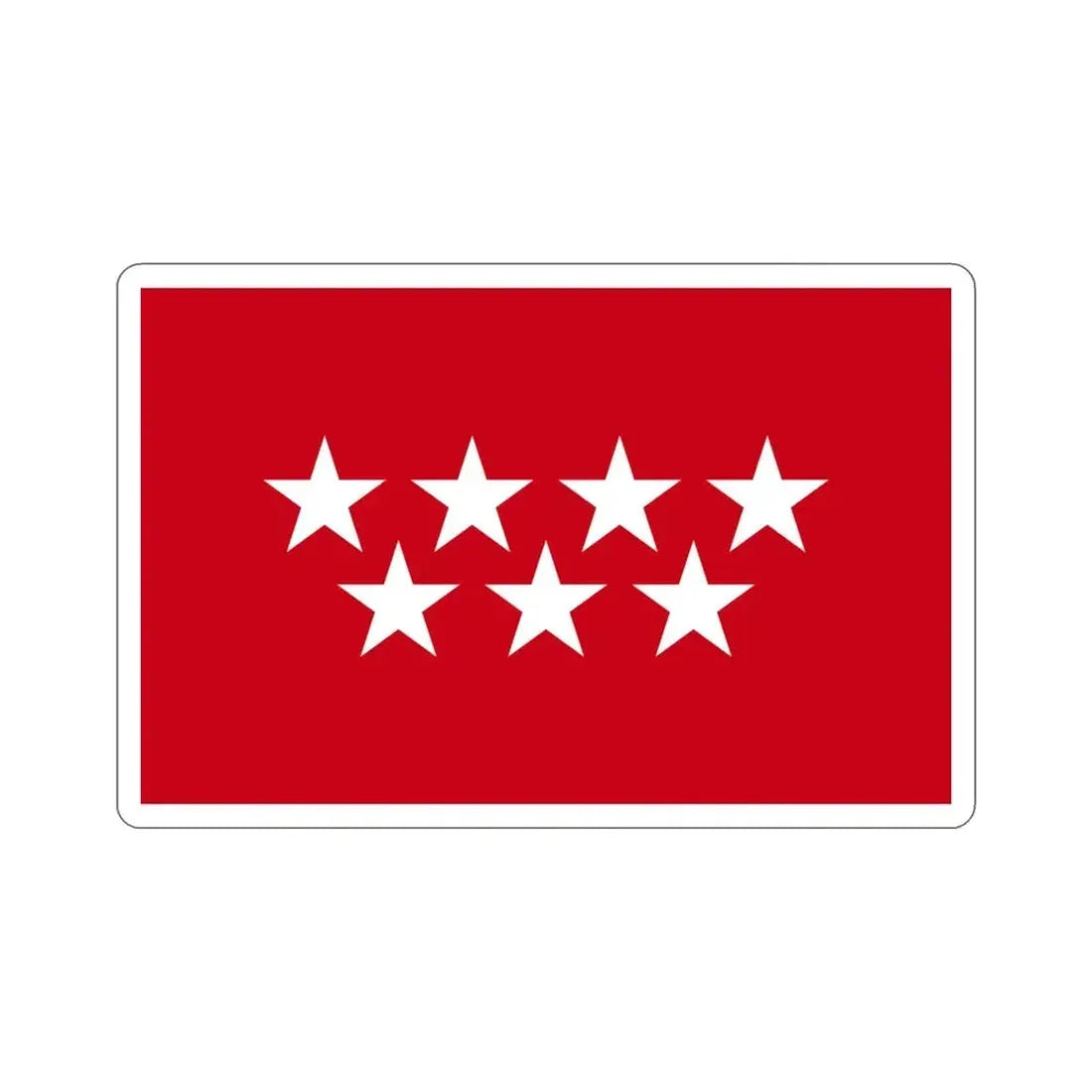 Flag of the Community of Madrid Spain STICKER Vinyl Die-Cut Decal 4 Inch - The Sticker Space