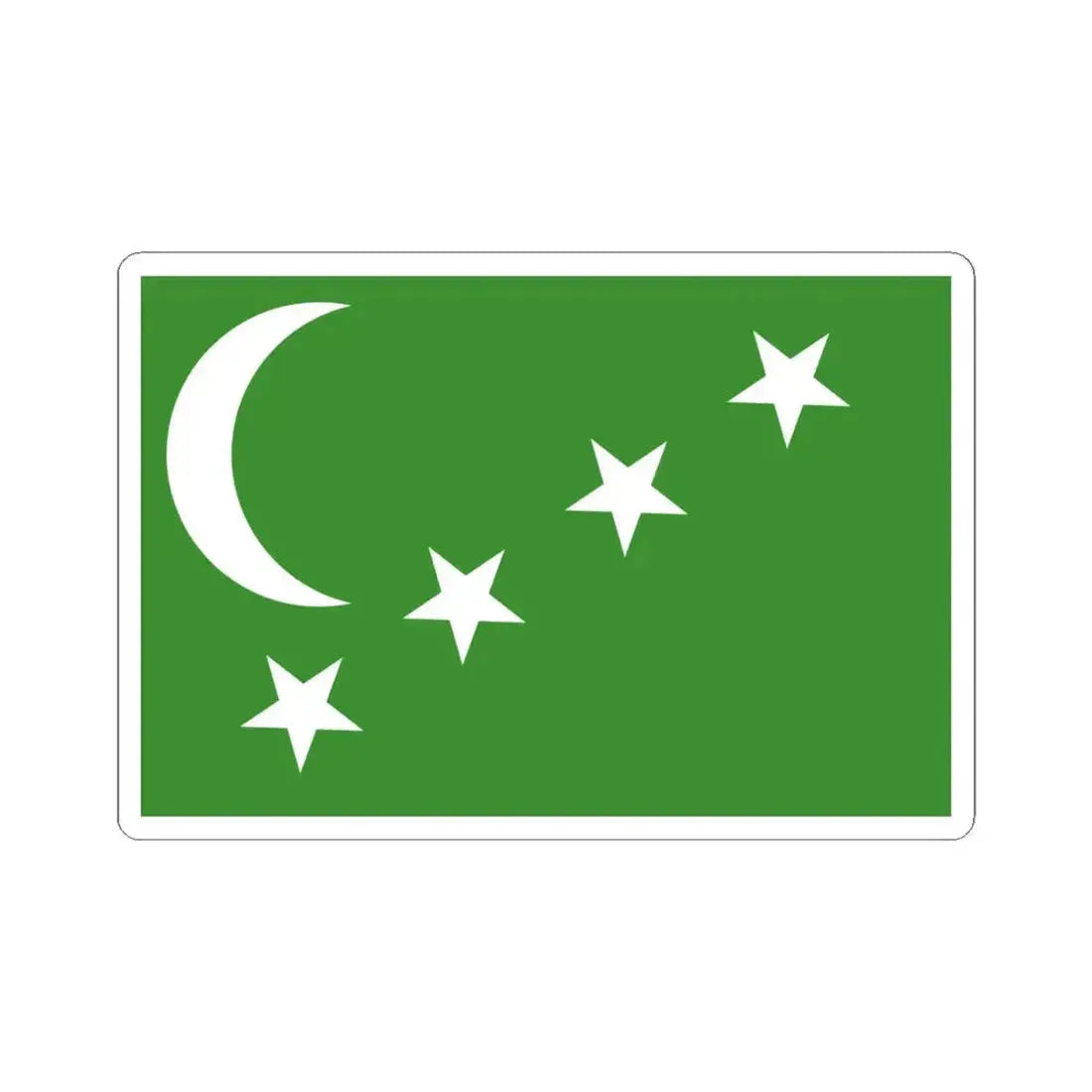 Flag of the Comoros 1963-1975 (Comoros) STICKER Vinyl Kiss-Cut Decal 4 Inch White - The Sticker Space