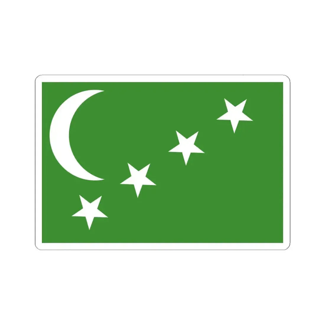 Flag of the Comoros 1963-1975 (Comoros) STICKER Vinyl Kiss-Cut Decal 6 Inch White - The Sticker Space