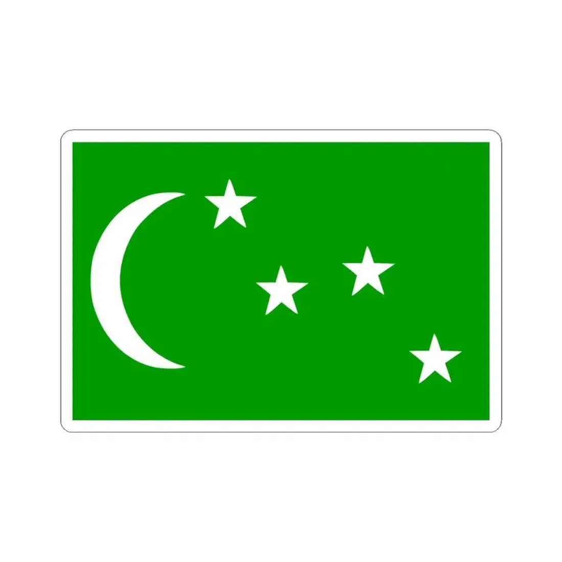 Flag of the Comoros 1963-1975 proposal (Comoros) STICKER Vinyl Kiss-Cut Decal 4 Inch White - The Sticker Space
