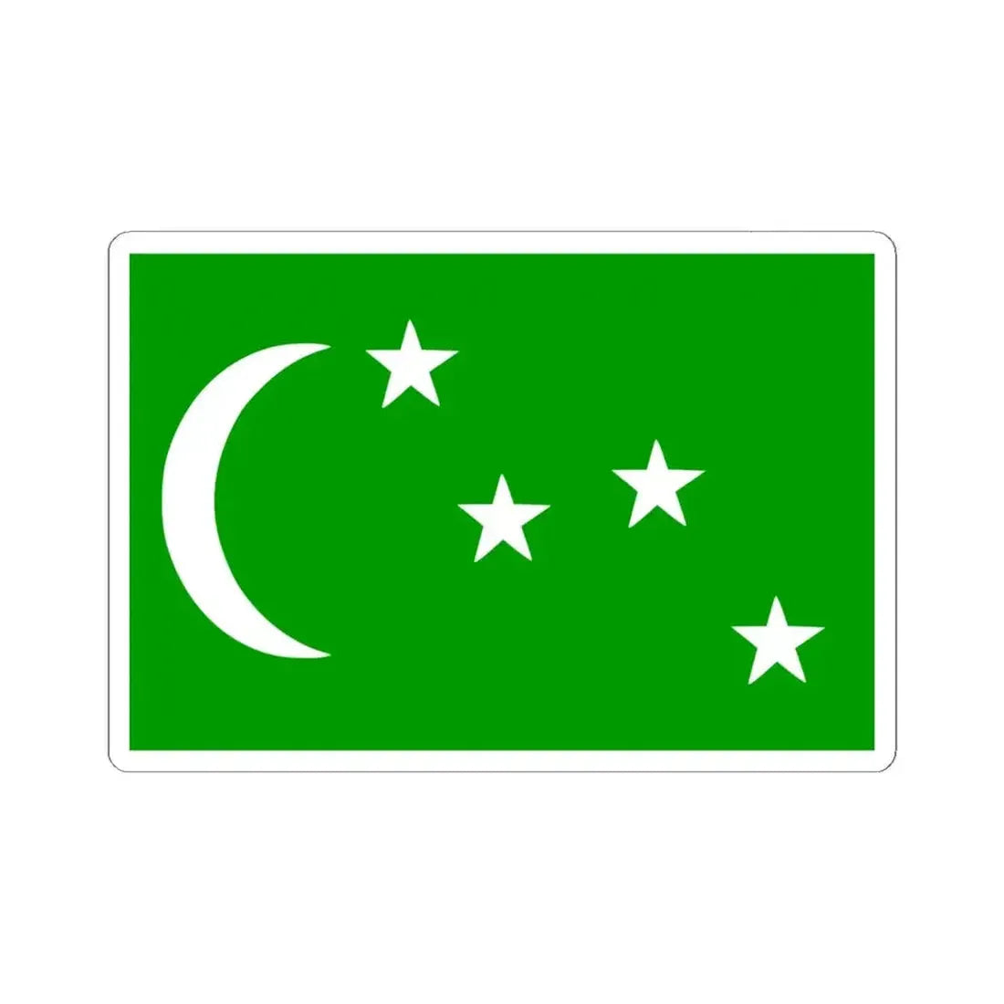 Flag of the Comoros 1963-1975 proposal (Comoros) STICKER Vinyl Kiss-Cut Decal 6 Inch White - The Sticker Space