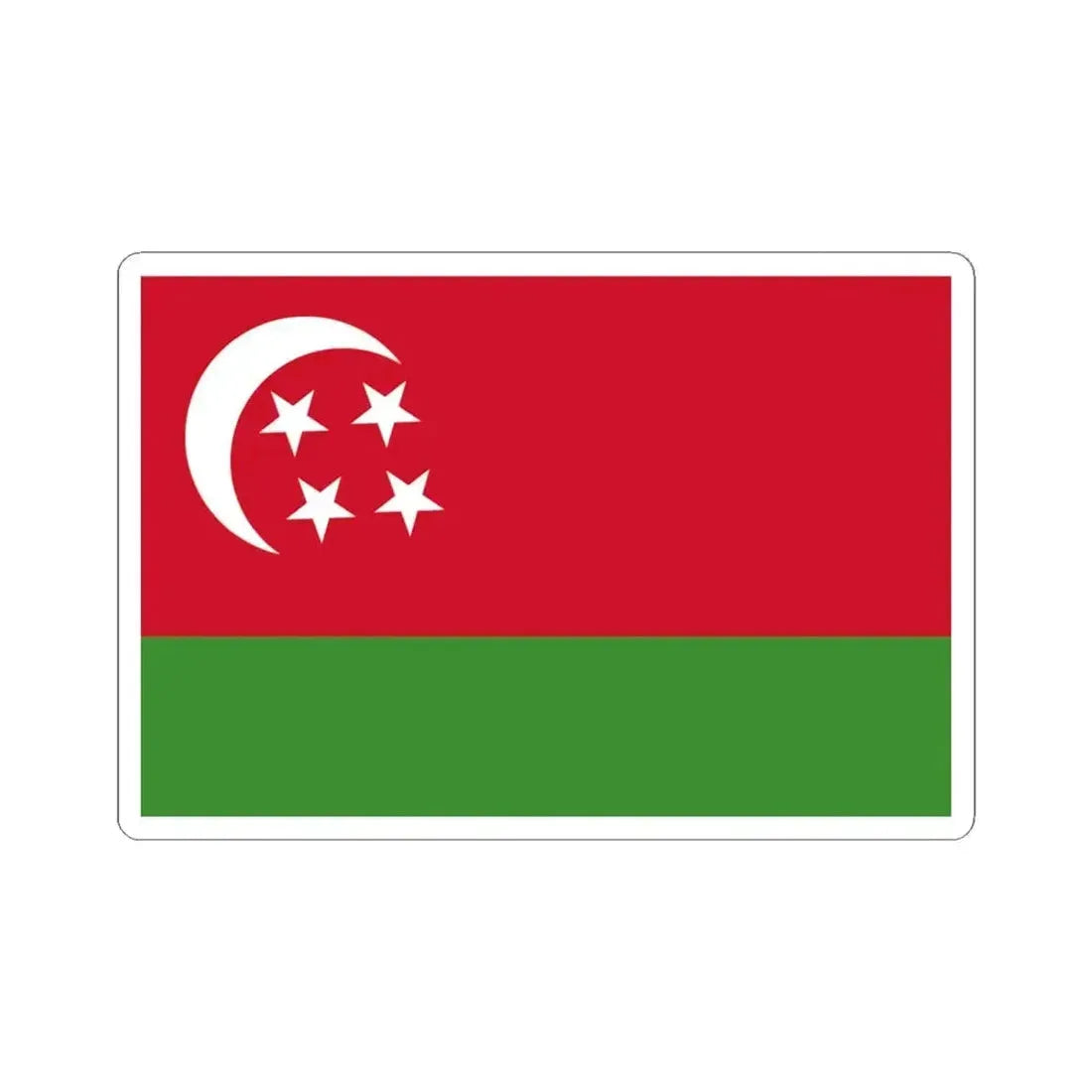 Flag of the Comoros 1975-1978 3-2 (Comoros) STICKER Vinyl Kiss-Cut Decal 4 Inch White - The Sticker Space