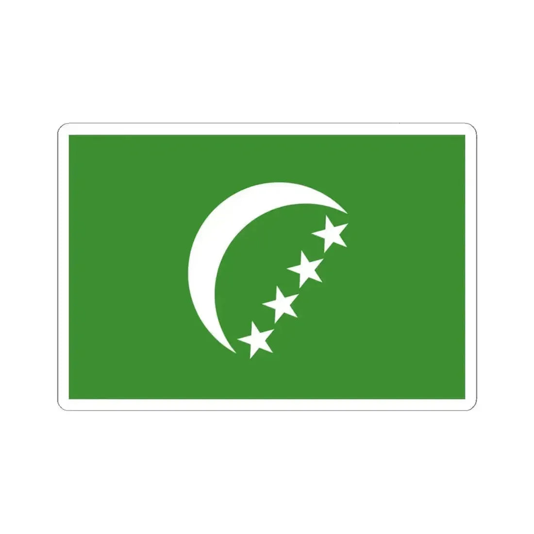 Flag of the Comoros 1978-1992 3-2 (Comoros) STICKER Vinyl Kiss-Cut Decal 6 Inch White - The Sticker Space