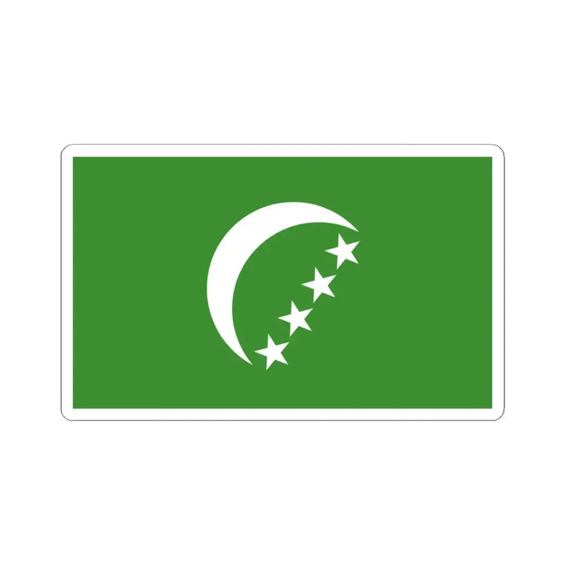 Flag of the Comoros 1978-1992 (Comoros) STICKER Vinyl Kiss-Cut Decal 4 Inch White - The Sticker Space
