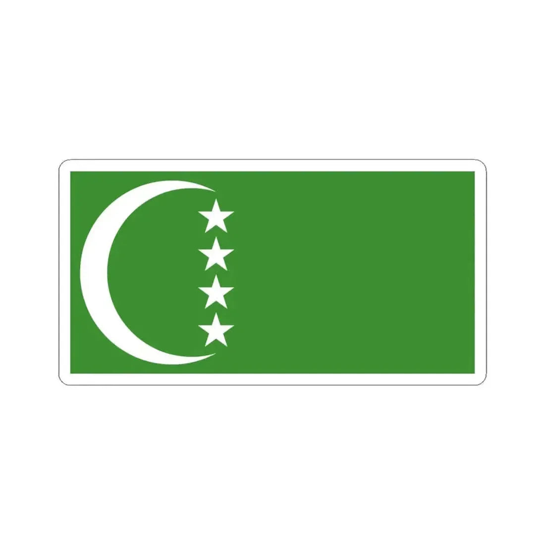 Flag of the Comoros 1978-1992 - type 2 (Comoros) STICKER Vinyl Kiss-Cut Decal 6 Inch White - The Sticker Space