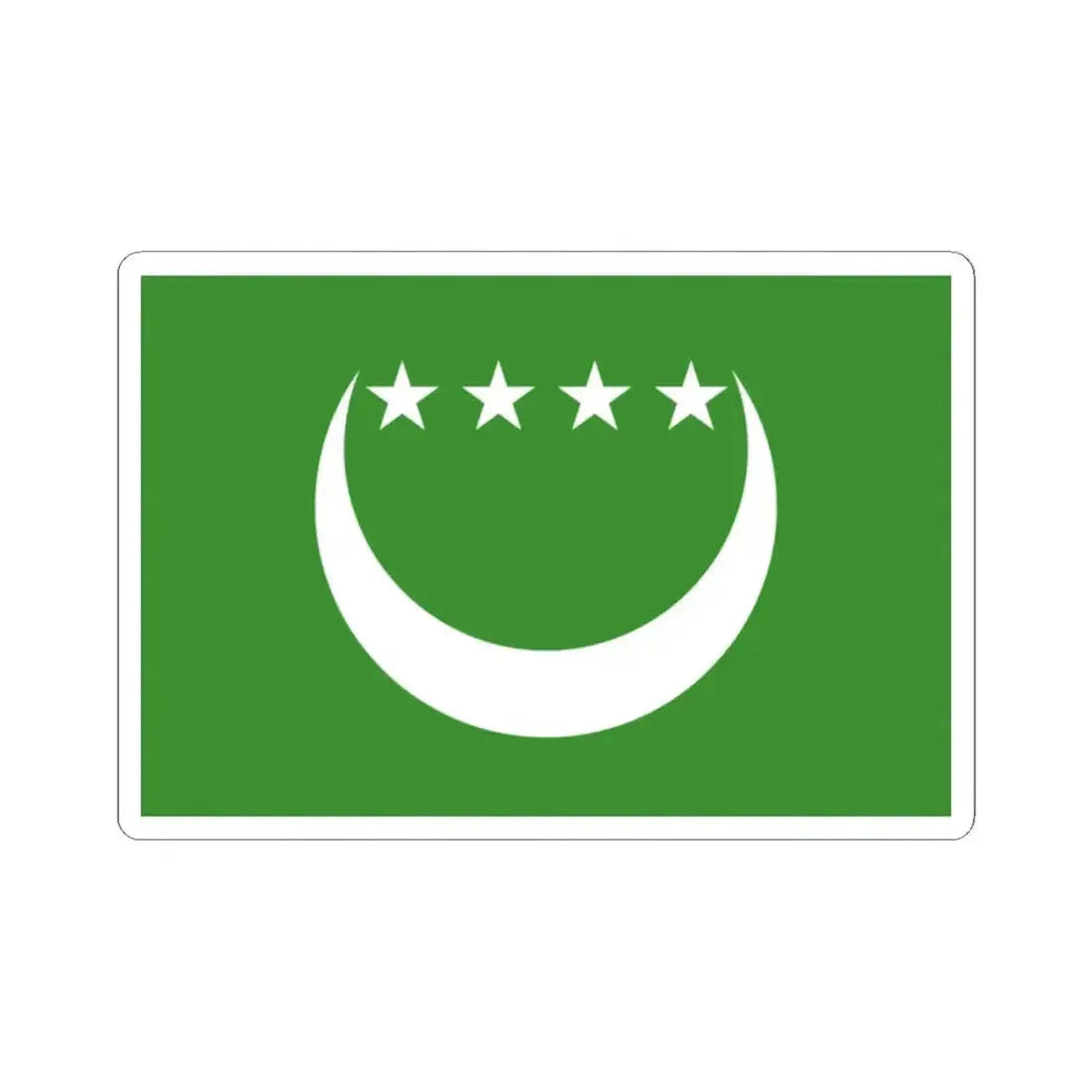 Flag of the Comoros 1992-1996 3-2 (Comoros) STICKER Vinyl Kiss-Cut Decal 2 Inch White - The Sticker Space