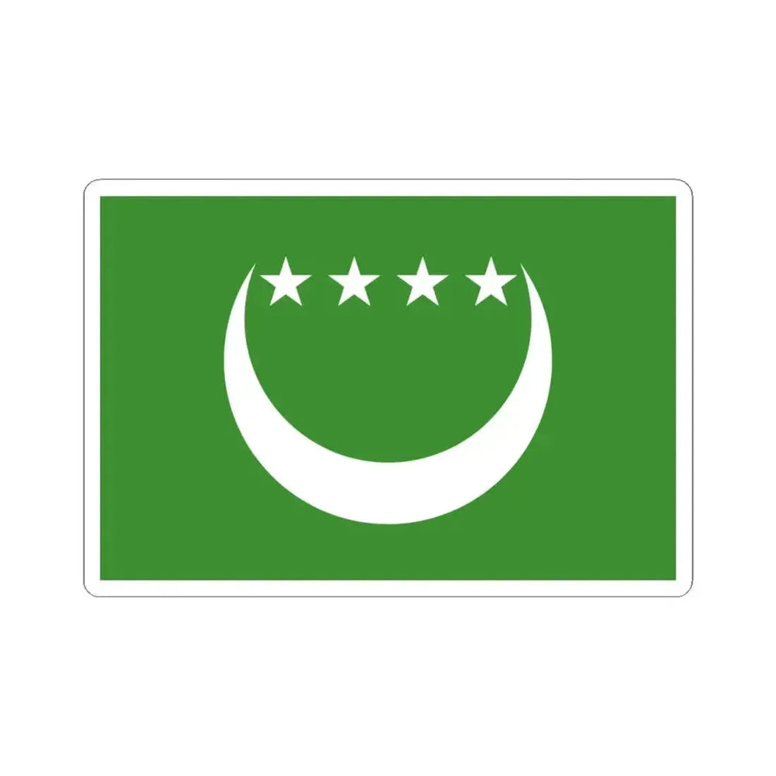 Flag of the Comoros 1992-1996 3-2 (Comoros) STICKER Vinyl Kiss-Cut Decal 4 Inch White - The Sticker Space