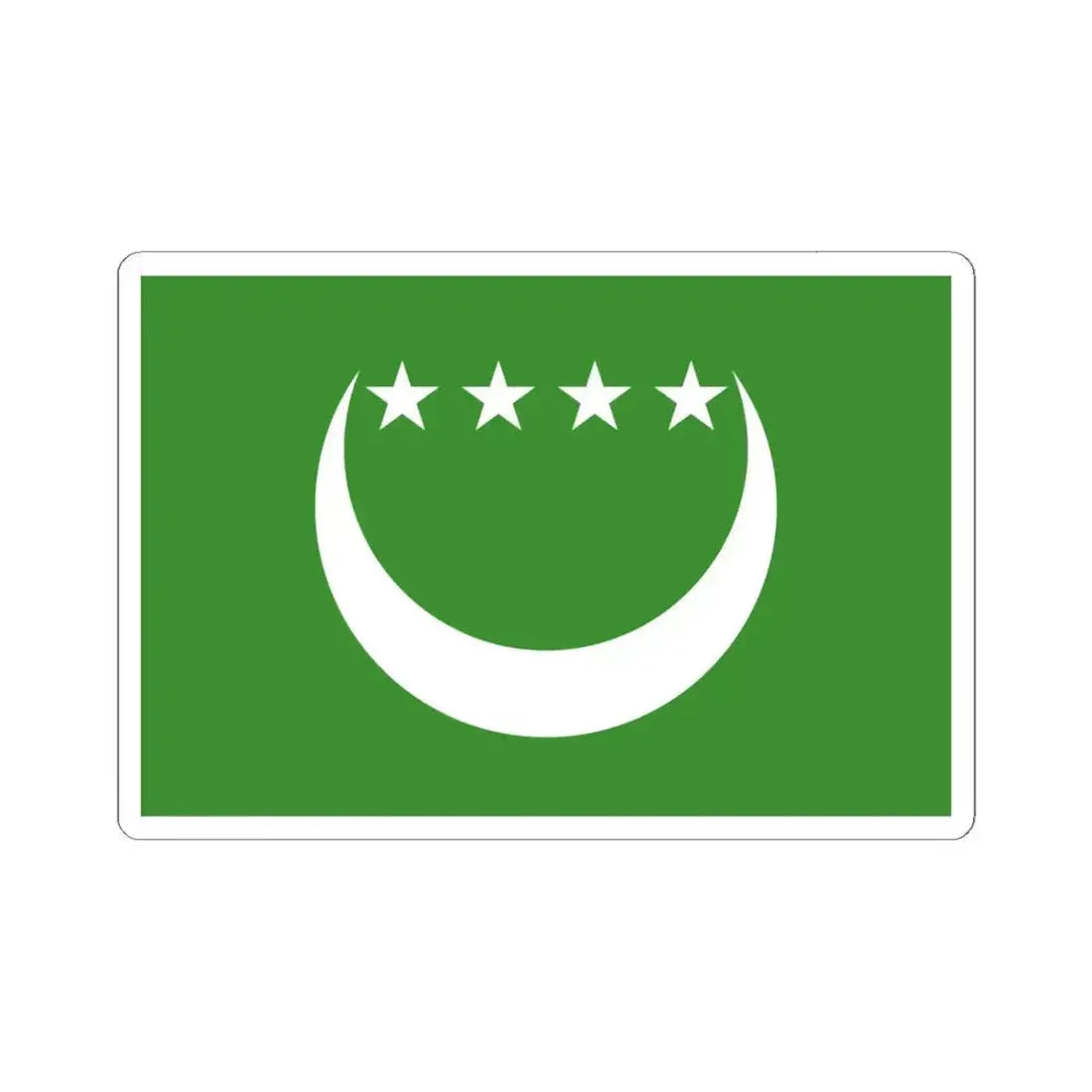 Flag of the Comoros 1992-1996 3-2 (Comoros) STICKER Vinyl Kiss-Cut Decal 6 Inch White - The Sticker Space