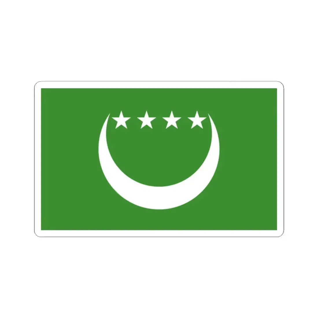Flag of the Comoros 1992-1996 (Comoros) STICKER Vinyl Kiss-Cut Decal 2 Inch White - The Sticker Space