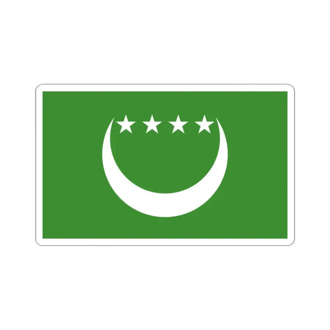 Flag of the Comoros 1992-1996 (Comoros) STICKER Vinyl Kiss-Cut Decal 3 Inch White - The Sticker Space