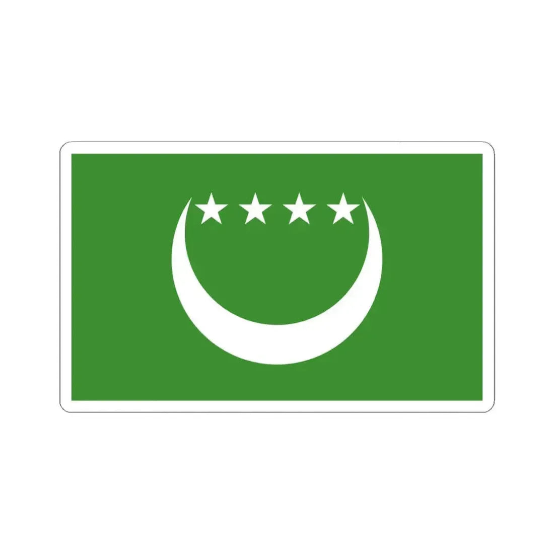 Flag of the Comoros 1992-1996 (Comoros) STICKER Vinyl Kiss-Cut Decal 4 Inch White - The Sticker Space