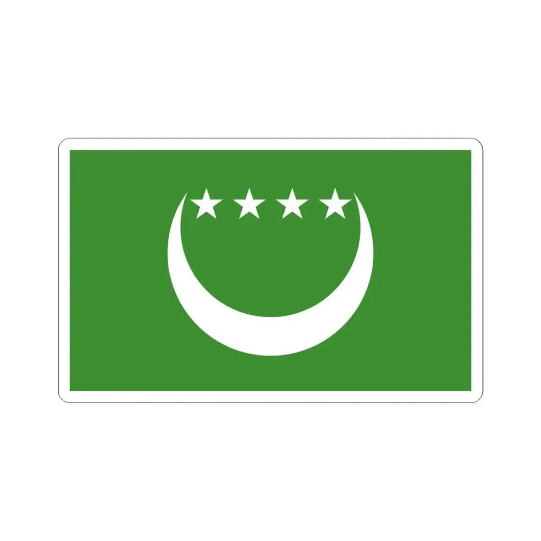 Flag of the Comoros 1992-1996 (Comoros) STICKER Vinyl Kiss-Cut Decal 6 Inch White - The Sticker Space