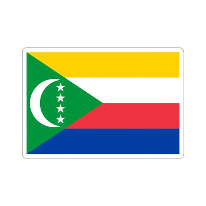 Flag of the Comoros 3-2 (Comoros) STICKER Vinyl Kiss-Cut Decal 4 Inch White - The Sticker Space