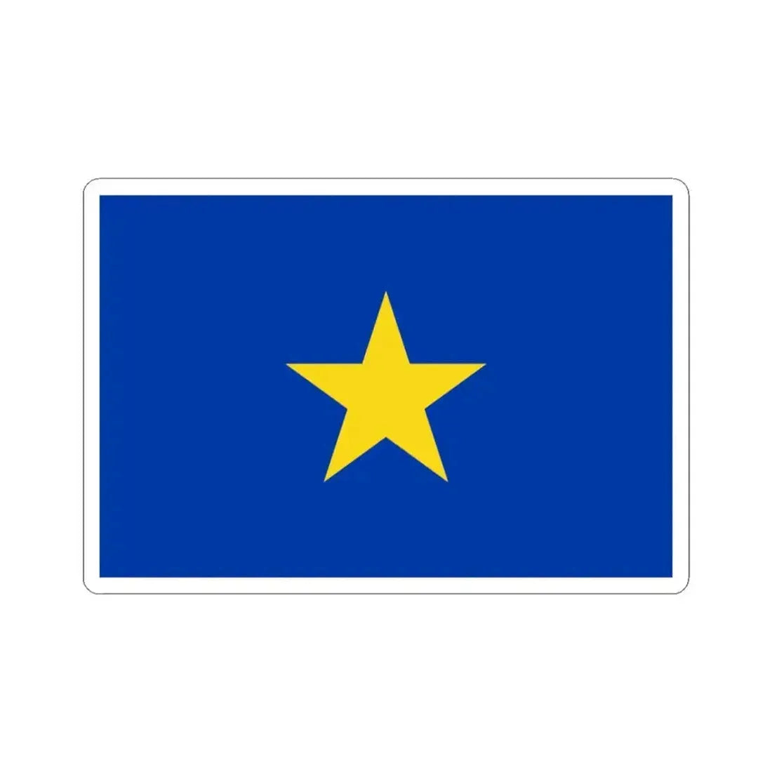 Flag of the Congo Free State (Belgium) STICKER Vinyl Kiss-Cut Decal 3 Inch White - The Sticker Space