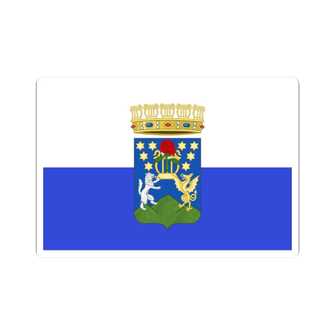 Flag of the Conservatory of music Domenico Cimarosa (Italy) (Coat of Arms) STICKER Vinyl Kiss-Cut Decal 2 Inch White - The Sticker Space