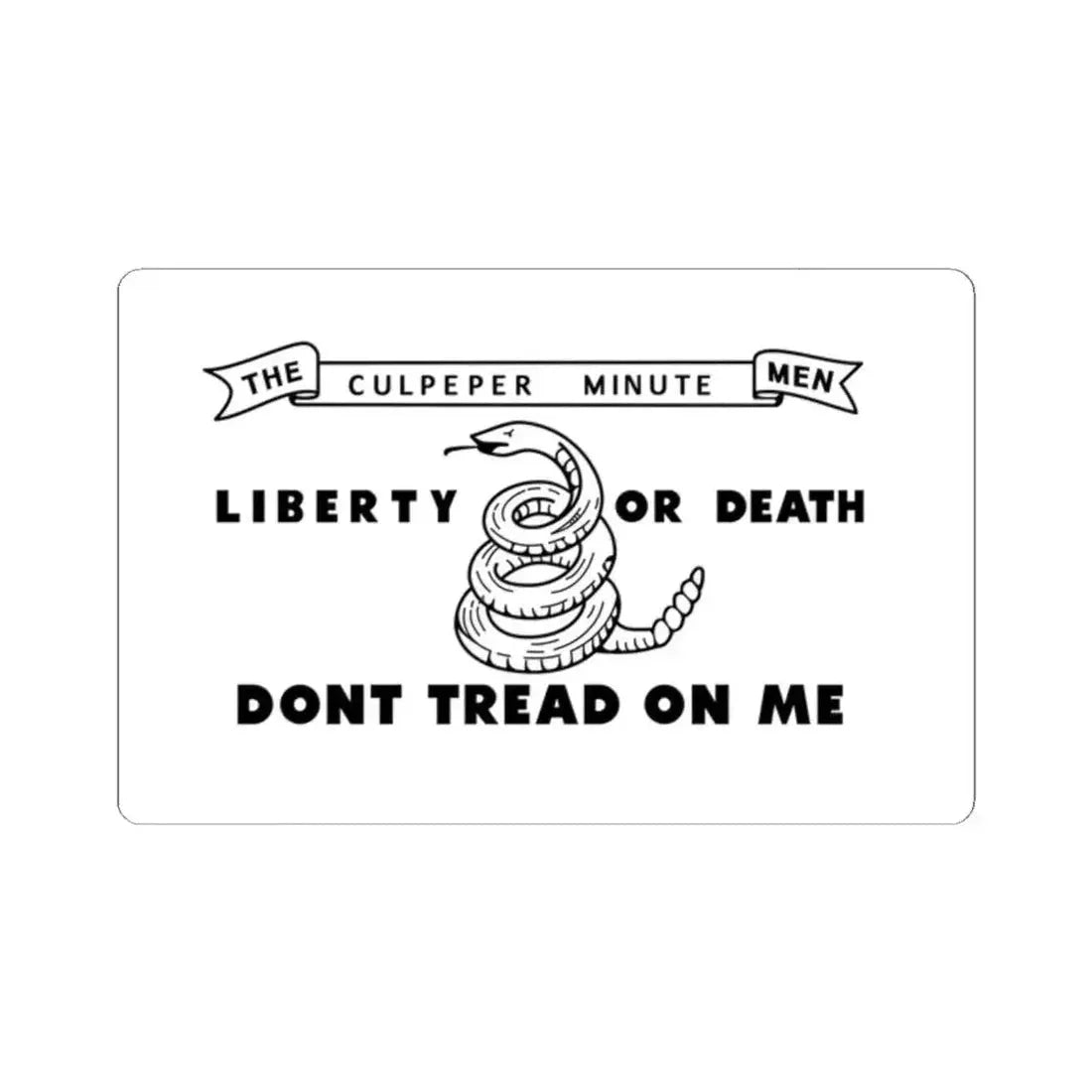 Flag of the Culpeper Minutemen (United States) STICKER Vinyl Kiss-Cut Decal 2 Inch White - The Sticker Space