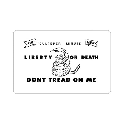 Flag of the Culpeper Minutemen (United States) STICKER Vinyl Kiss-Cut Decal 4 Inch White - The Sticker Space