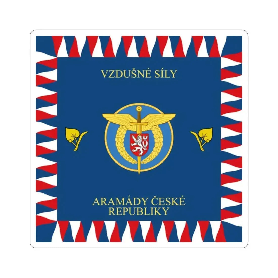 Flag of the Czech Air Force (Czech Republic) STICKER Vinyl Kiss-Cut Decal 2 Inch White - The Sticker Space