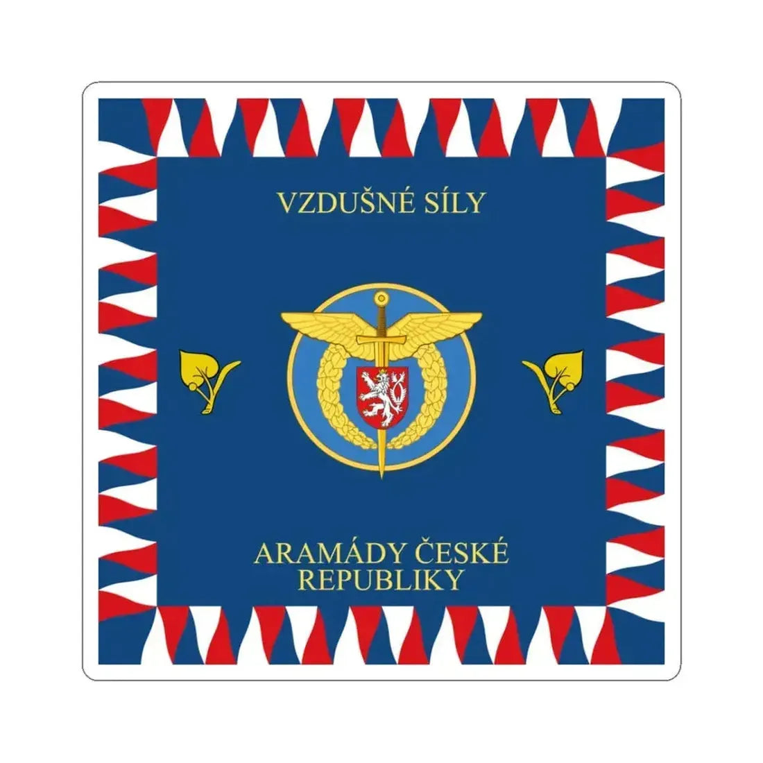 Flag of the Czech Air Force (Czech Republic) STICKER Vinyl Kiss-Cut Decal 3 Inch White - The Sticker Space