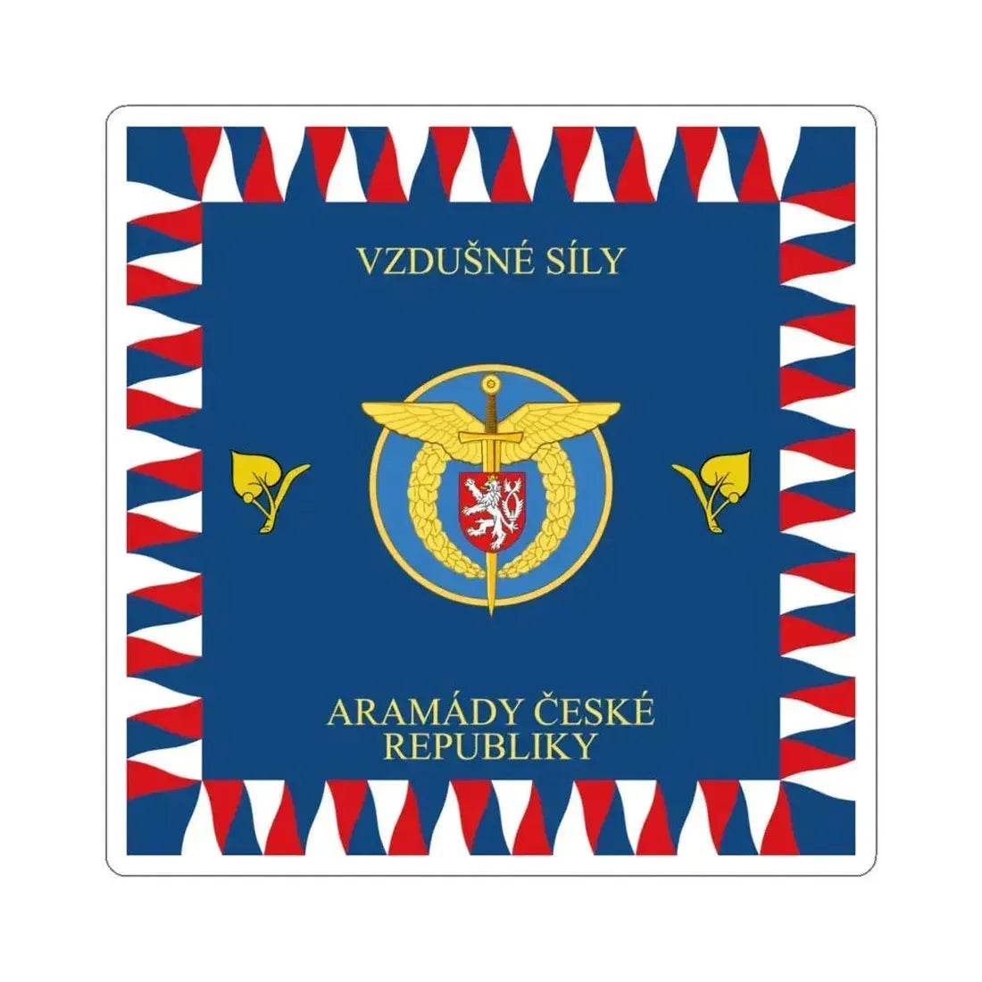 Flag of the Czech Air Force (Czech Republic) STICKER Vinyl Kiss-Cut Decal 4 Inch White - The Sticker Space