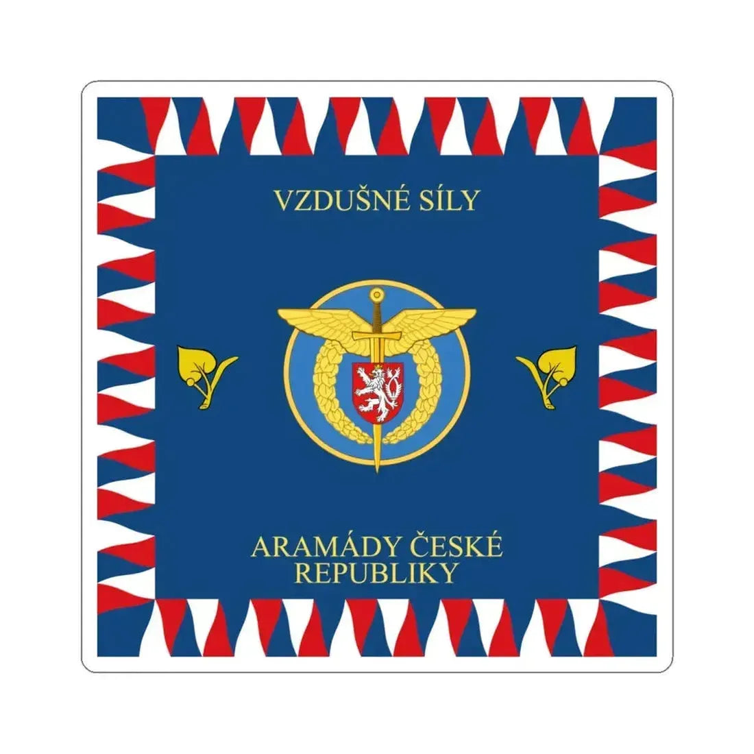 Flag of the Czech Air Force (Czech Republic) STICKER Vinyl Kiss-Cut Decal 6 Inch White - The Sticker Space