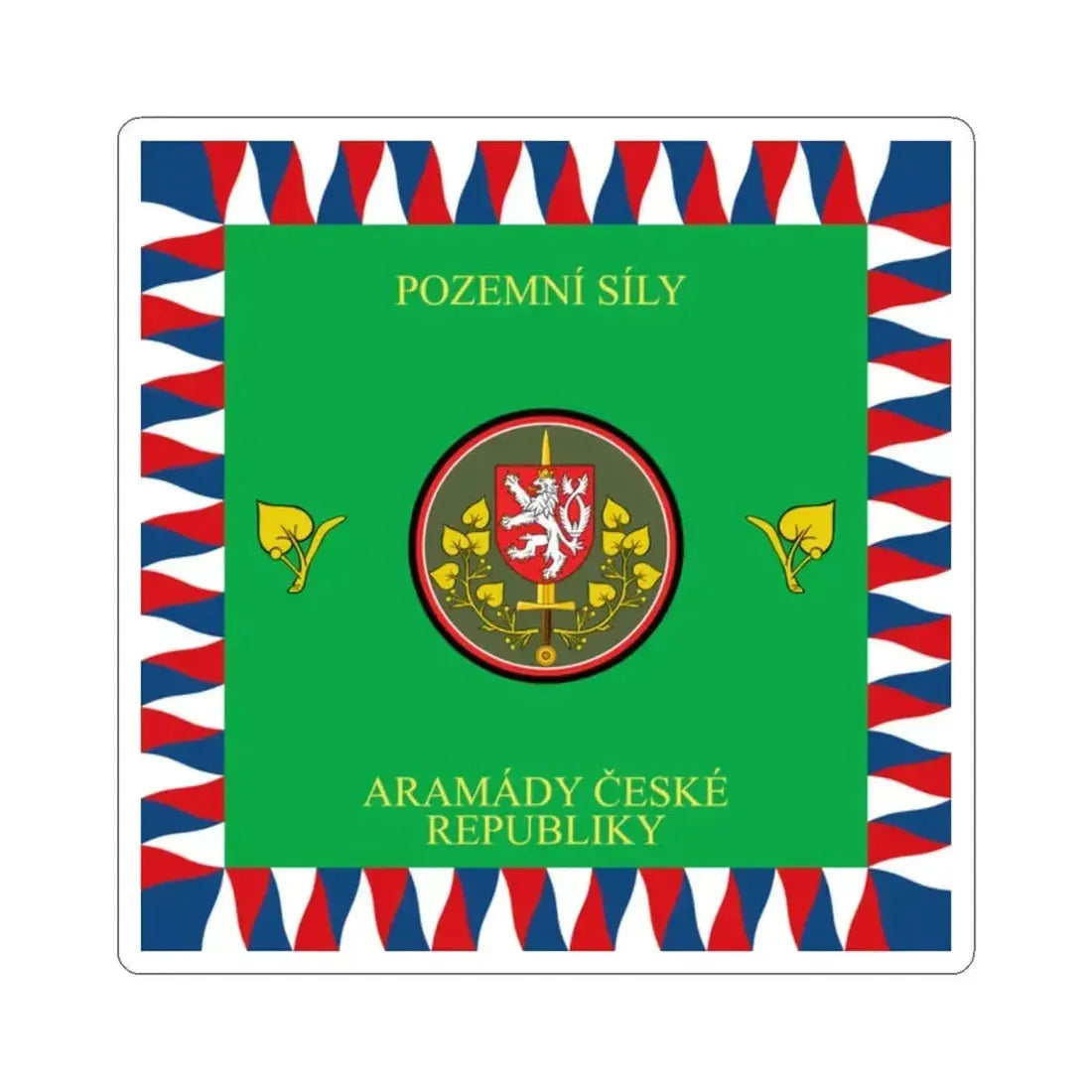 Flag of the Czech Land Force (Czech Republic) STICKER Vinyl Kiss-Cut Decal 2 Inch White - The Sticker Space