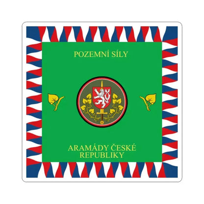 Flag of the Czech Land Force (Czech Republic) STICKER Vinyl Kiss-Cut Decal 2 Inch White - The Sticker Space