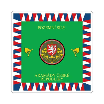 Flag of the Czech Land Force (Czech Republic) STICKER Vinyl Kiss-Cut Decal 3 Inch White - The Sticker Space