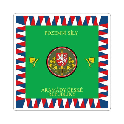 Flag of the Czech Land Force (Czech Republic) STICKER Vinyl Kiss-Cut Decal 6 Inch White - The Sticker Space