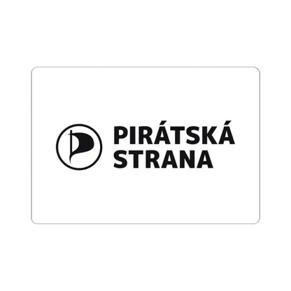 Flag of the Czech Pirate Party (Czech Republic) STICKER Vinyl Kiss-Cut Decal 2 Inch White - The Sticker Space