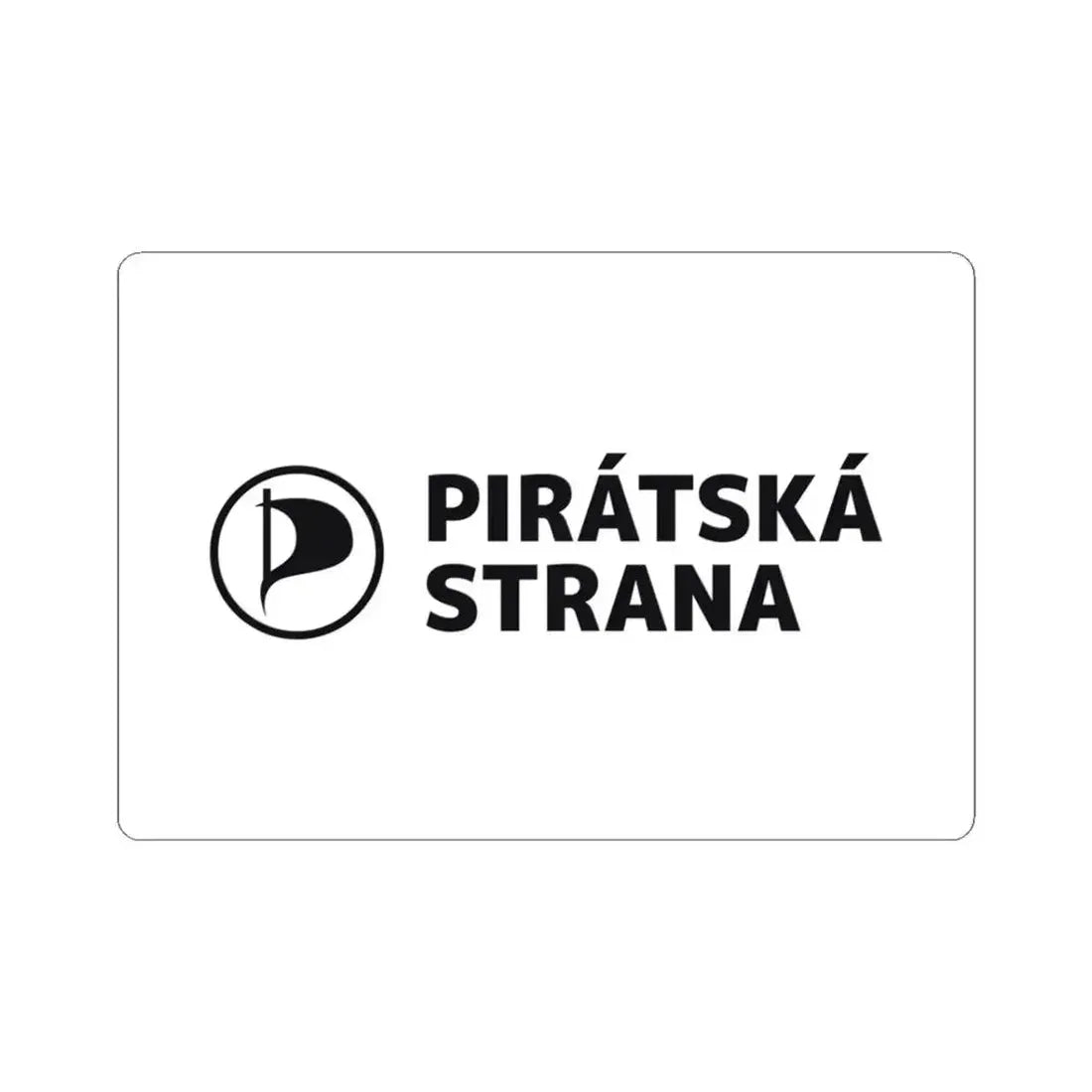 Flag of the Czech Pirate Party (Czech Republic) STICKER Vinyl Kiss-Cut Decal 3 Inch White - The Sticker Space