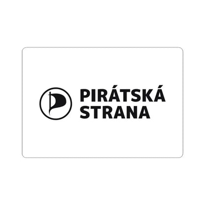 Flag of the Czech Pirate Party (Czech Republic) STICKER Vinyl Kiss-Cut Decal 3 Inch White - The Sticker Space