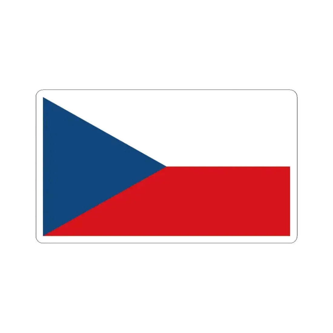 Flag of the Czech Republic 16-9 (Czech Republic) STICKER Vinyl Kiss-Cut Decal 3 Inch White - The Sticker Space