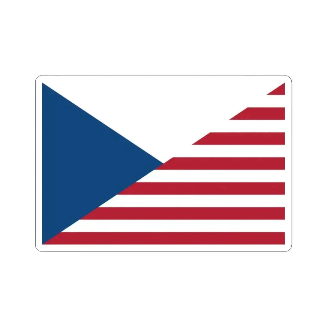 Flag of the Czech Republic and the United States (Czech Republic) STICKER Vinyl Kiss-Cut Decal 2 Inch White - The Sticker Space