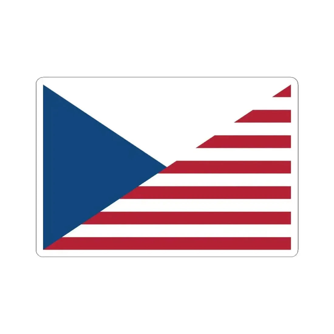 Flag of the Czech Republic and the United States (Czech Republic) STICKER Vinyl Kiss-Cut Decal 4 Inch White - The Sticker Space