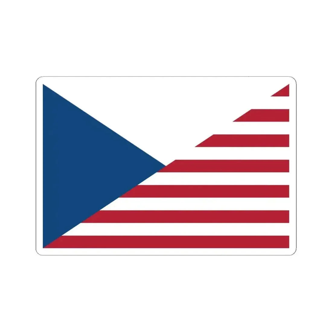 Flag of the Czech Republic and the United States (Czech Republic) STICKER Vinyl Kiss-Cut Decal 6 Inch White - The Sticker Space
