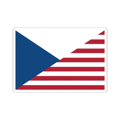 Flag of the Czech Republic and the United States (Czech Republic) STICKER Vinyl Kiss-Cut Decal 6 Inch White - The Sticker Space