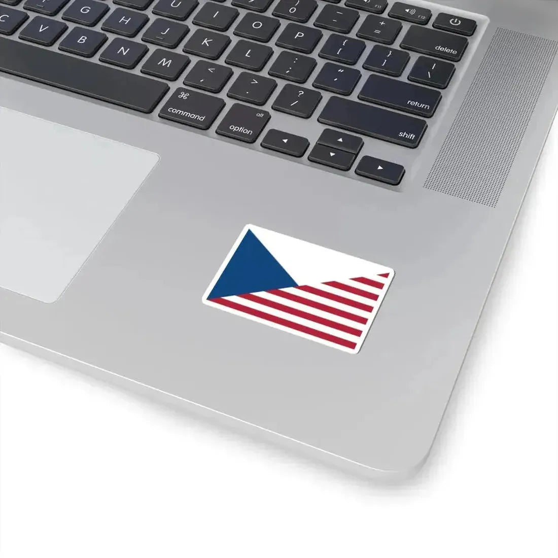 Flag of the Czech Republic and the United States (Czech Republic) STICKER Vinyl Kiss-Cut Decal - The Sticker Space