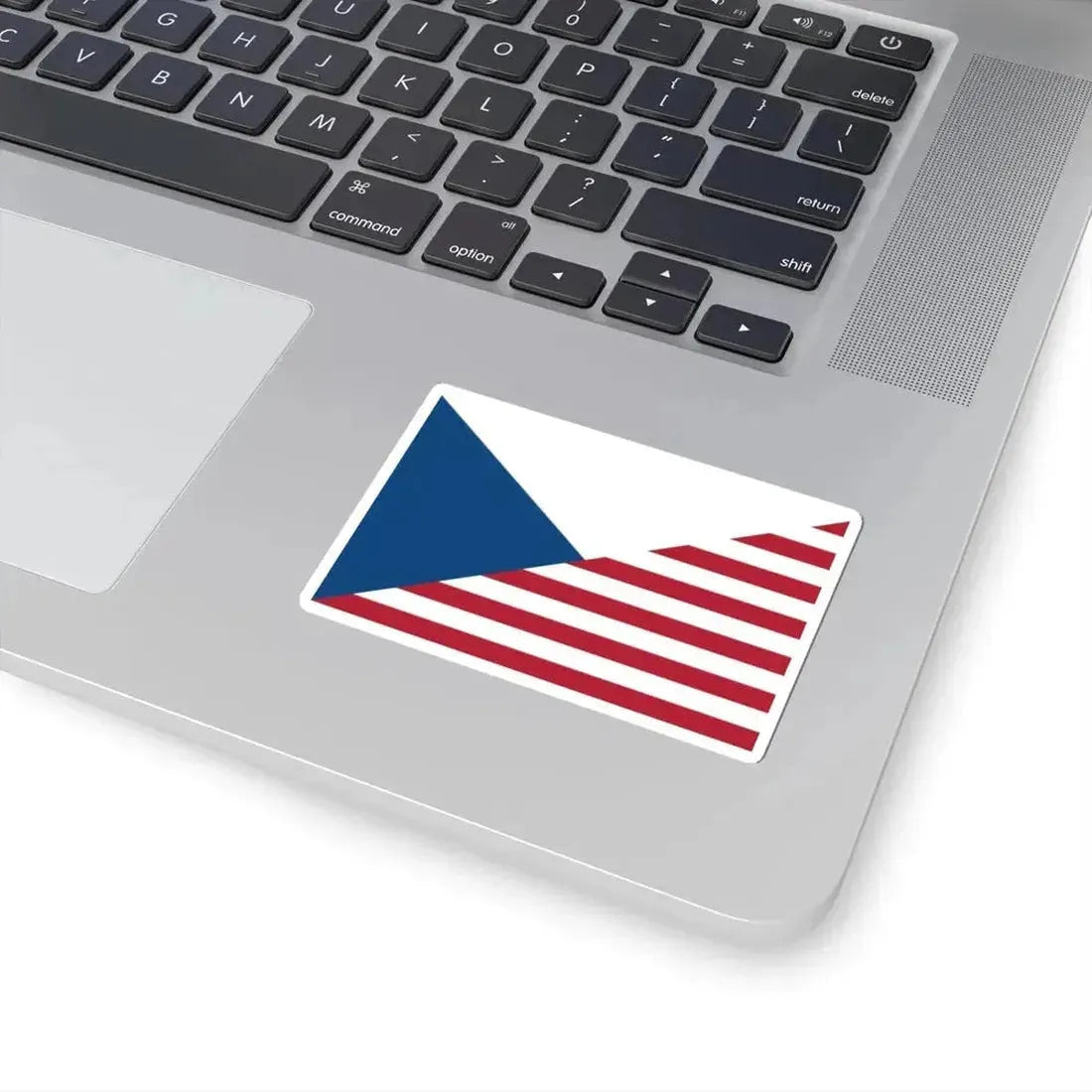 Flag of the Czech Republic and the United States (Czech Republic) STICKER Vinyl Kiss-Cut Decal - The Sticker Space