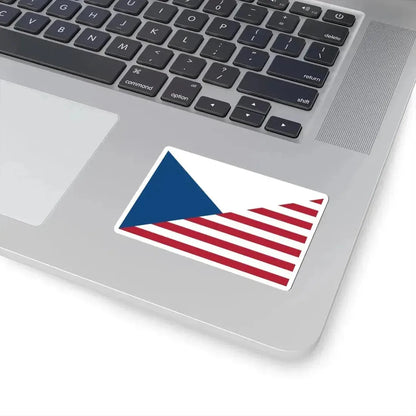 Flag of the Czech Republic and the United States (Czech Republic) STICKER Vinyl Kiss-Cut Decal - The Sticker Space