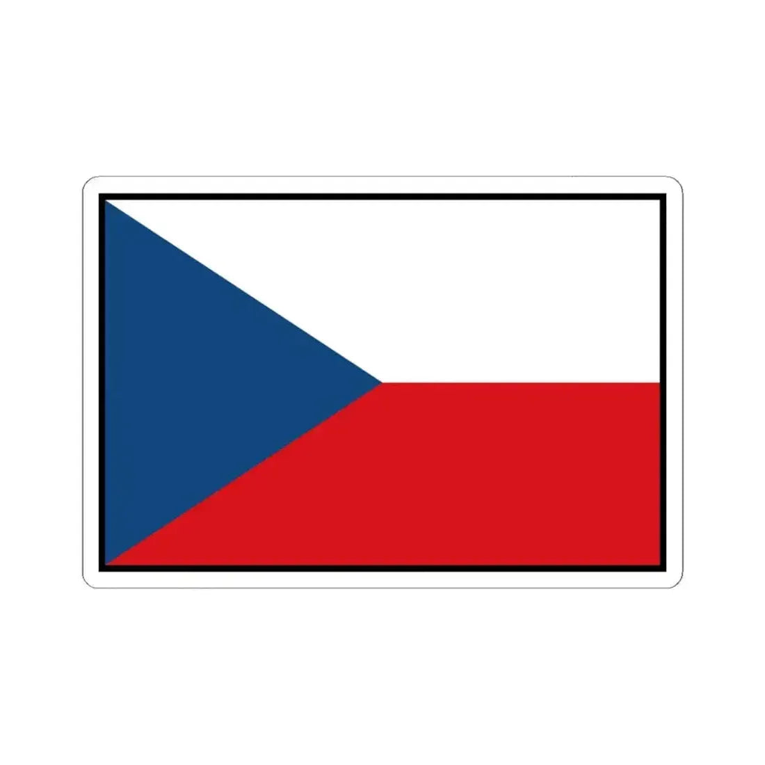 Flag of the Czech Republic bordered (Czech Republic) STICKER Vinyl Kiss-Cut Decal 6 Inch White - The Sticker Space