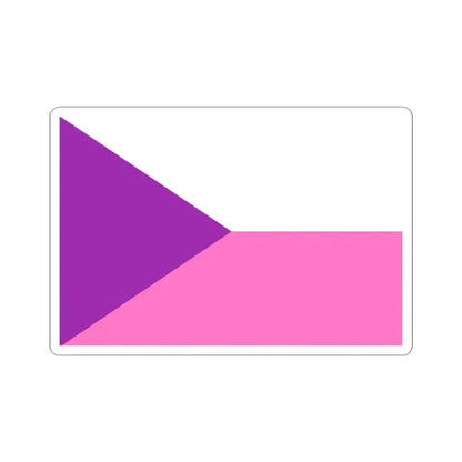 Flag of the Czech Republic Vaporwave pink edition (Czech Republic) STICKER Vinyl Kiss-Cut Decal 3 Inch White - The Sticker Space