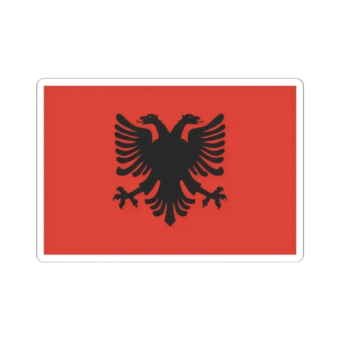 Flag of the Democratic Government of Albania 1944-1946 (Albania) STICKER Vinyl Kiss-Cut Decal 2 Inch White - The Sticker Space