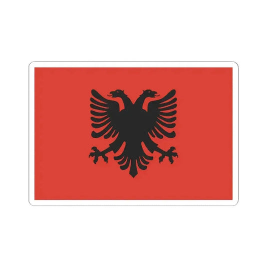 Flag of the Democratic Government of Albania 1944-1946 (Albania) STICKER Vinyl Kiss-Cut Decal 2 Inch White - The Sticker Space