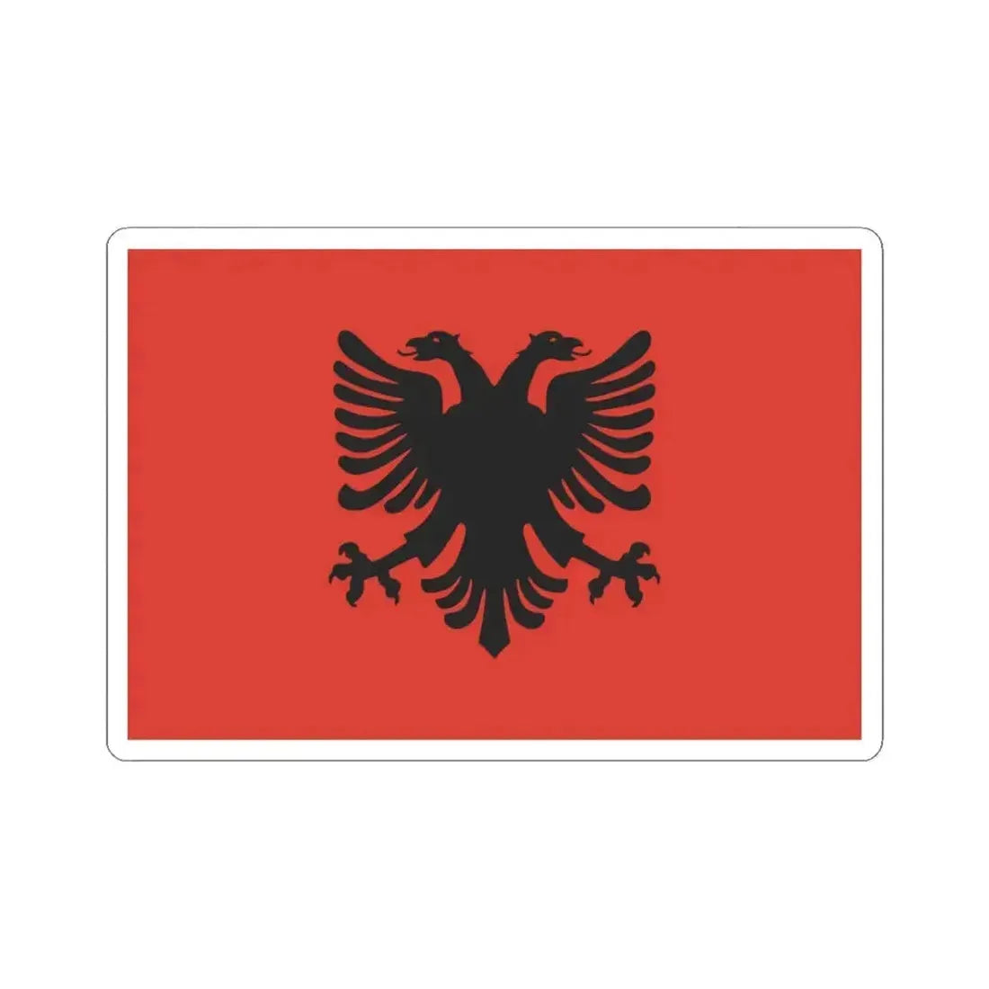 Flag of the Democratic Government of Albania 1944-1946 (Albania) STICKER Vinyl Kiss-Cut Decal 3 Inch White - The Sticker Space